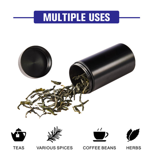 Gordon Smell Proof Airtight Aircraft Aluminum Storage Cigarette Jar, Black Stash Jars, 32 mm Size Smell Proof Container